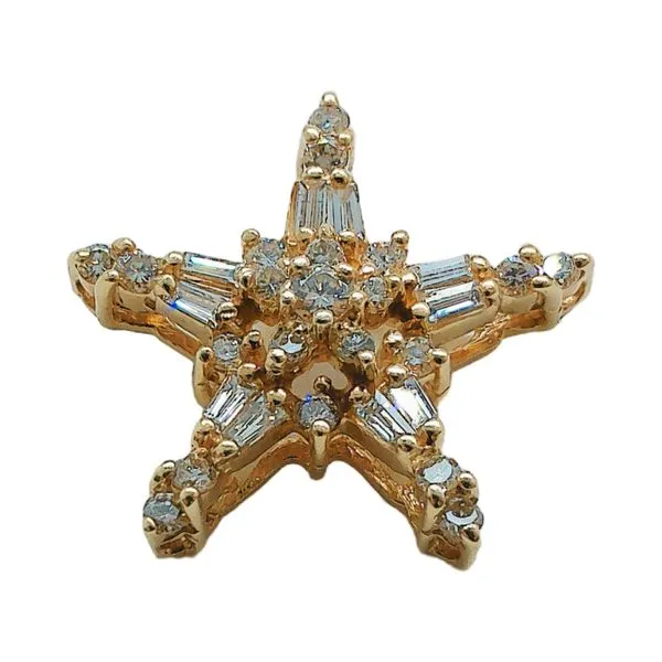 14K Yellow Gold 1.00 CTW Diamond Star Pendant Joint Venture Jewelry Cary, NC