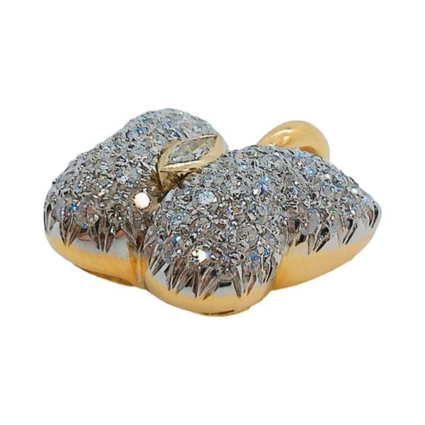 Estate 18K Yellow Gold 1.00 CTW Diamond Butterfly Pendant Image 2 Joint Venture Jewelry Cary, NC
