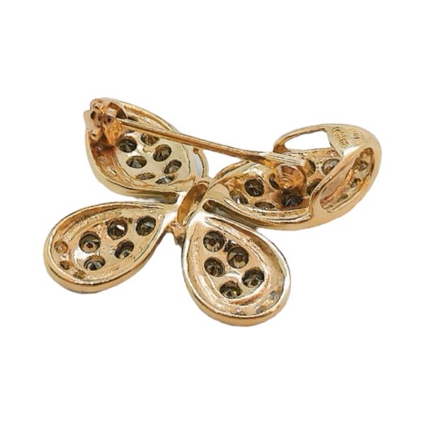 10K Two-Tone Gold Chocolate Diamond Butterfly Pendant Brooch Image 3 Joint Venture Jewelry Cary, NC