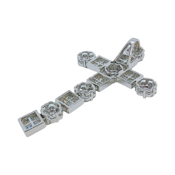 Estate 18K White Gold Articulated Diamond Cross Pendant Image 2 Joint Venture Jewelry Cary, NC
