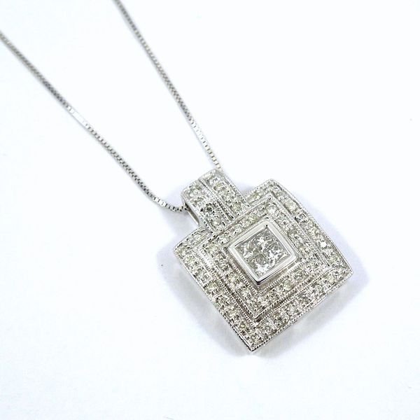 Square Diamond Cluster Pendant Joint Venture Jewelry Cary, NC