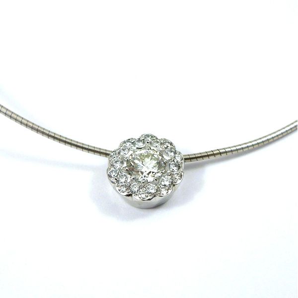 Diamond Pendant on Omega Chain Joint Venture Jewelry Cary, NC