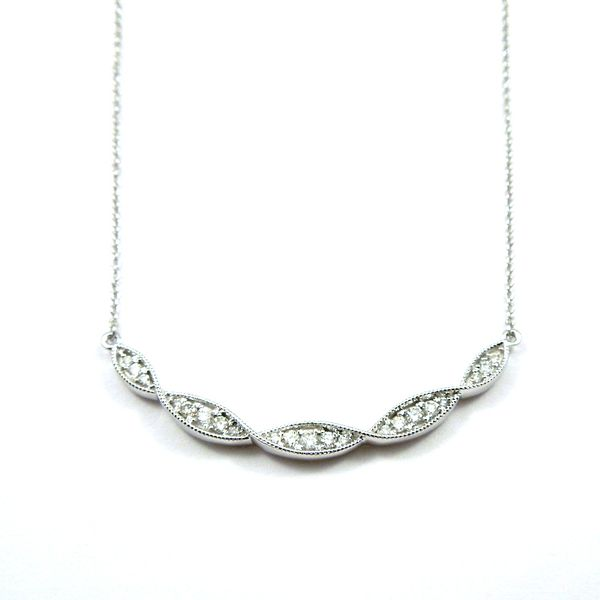 Five Station Diamond Necklace Image 2 Joint Venture Jewelry Cary, NC
