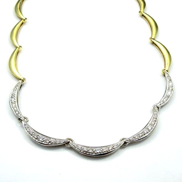 Curved Link Diamond Necklace Image 2 Joint Venture Jewelry Cary, NC