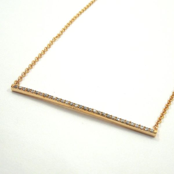 Rose Gold Diamond Bar Necklace Image 2 Joint Venture Jewelry Cary, NC