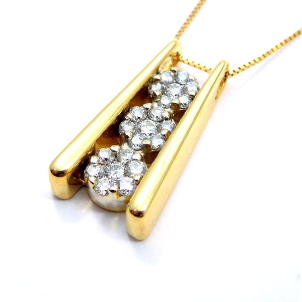 Channel Set Diamond Cluster Necklace Image 2 Joint Venture Jewelry Cary, NC