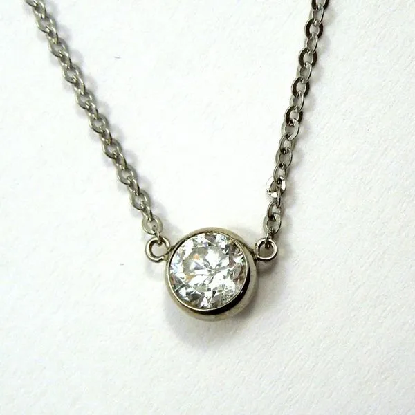 Bezel Set Diamond Solitaire Necklace Joint Venture Jewelry Cary, NC