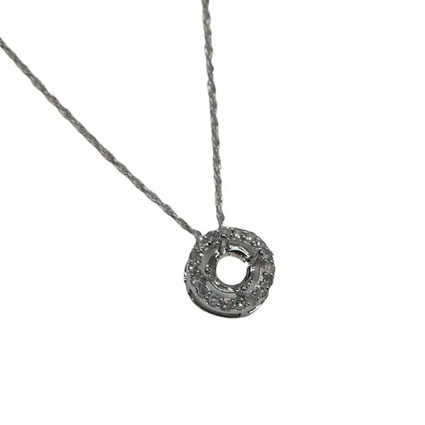 Diamond Halo Semi-Mount Necklace Joint Venture Jewelry Cary, NC