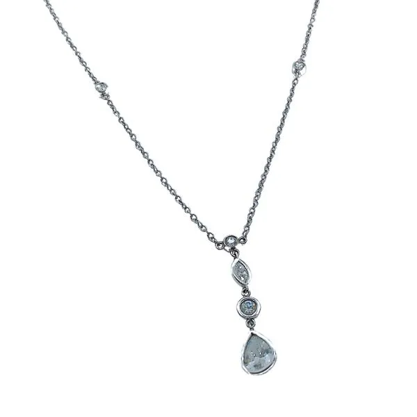Pear Cut, Round and Marquise Cut Diamond Drop Necklace Joint Venture Jewelry Cary, NC