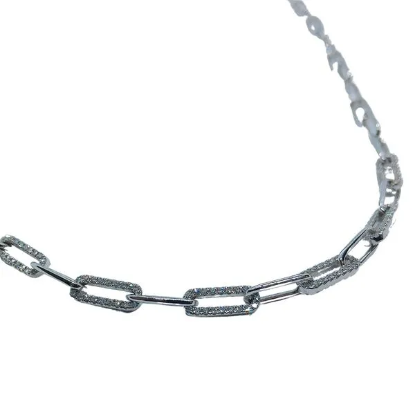 Diamond Paper Clip Necklace Image 2 Joint Venture Jewelry Cary, NC