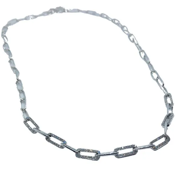 Diamond Paper Clip Necklace Joint Venture Jewelry Cary, NC