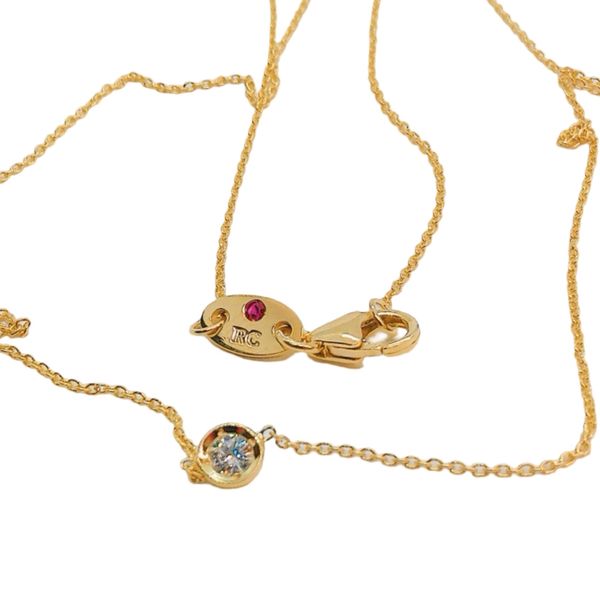 Roberto Coin 18k Yellow Gold 0.10 Carat Diamond Bezel Necklace Image 2 Joint Venture Jewelry Cary, NC