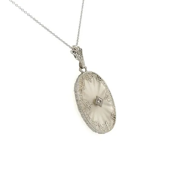 Art Deco Diamond Rock Crystal Necklace Image 2 Joint Venture Jewelry Cary, NC