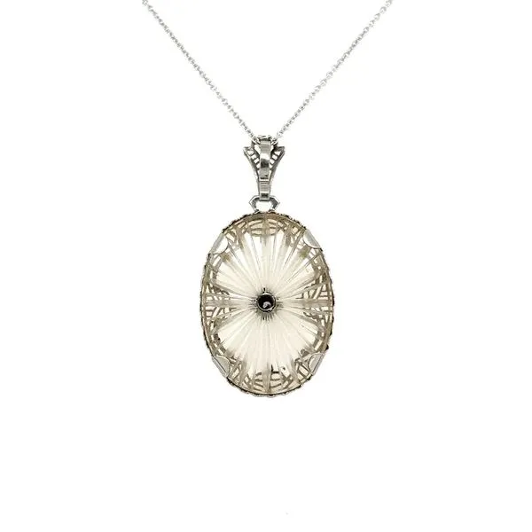 Art Deco Diamond Rock Crystal Necklace Image 3 Joint Venture Jewelry Cary, NC