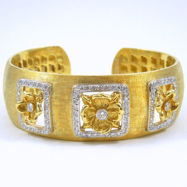 Floral Diamond Cuff Bracelet Joint Venture Jewelry Cary, NC