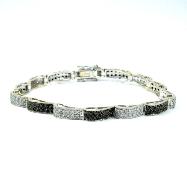 Black and Colorless Diamond Bracelet Joint Venture Jewelry Cary, NC
