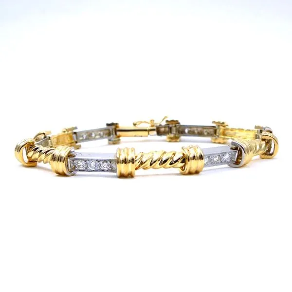 Two Tone Diamond Line Bracelet Joint Venture Jewelry Cary, NC