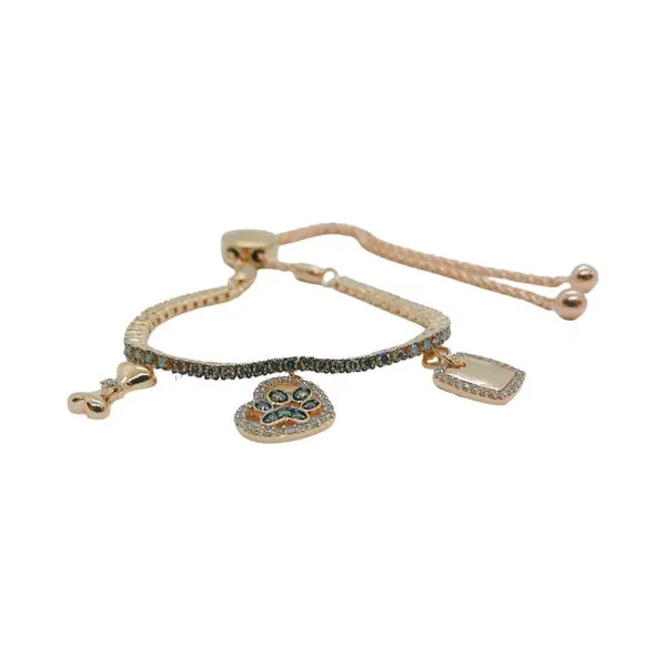 LeVian 14K Rose Gold 1.00 CTW Diamond Dog Charm Bracelet Image 2 Joint Venture Jewelry Cary, NC