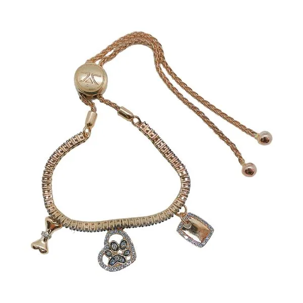 LeVian 14K Rose Gold 1.00 CTW Diamond Dog Charm Bracelet Joint Venture Jewelry Cary, NC