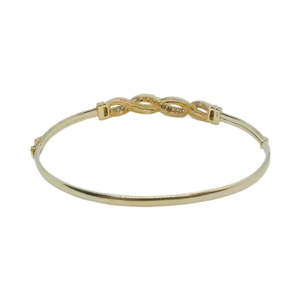 14K Yellow Gold Twisted Diamond Bangle Bracelet Image 2 Joint Venture Jewelry Cary, NC