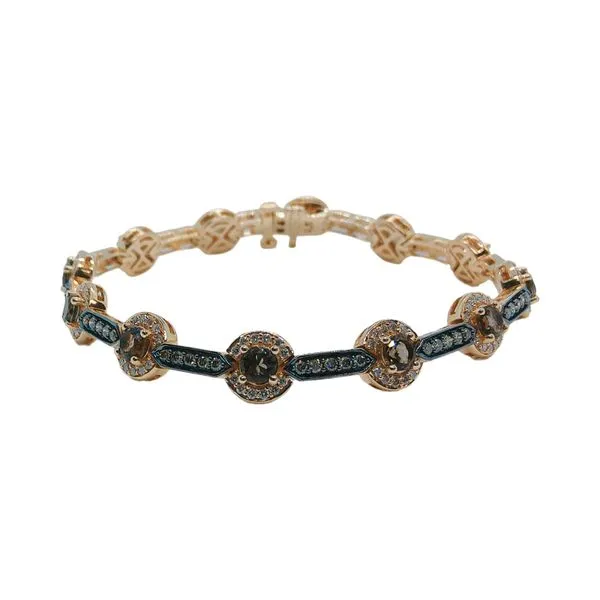 LeVian 14K Rose Gold Chocolate Quartz & 1.60 CTW Diamond Bracelet Joint Venture Jewelry Cary, NC