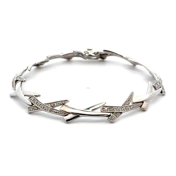 14K White Gold .55 CTW Diamond X Link Estate Bracelet Joint Venture Jewelry Cary, NC