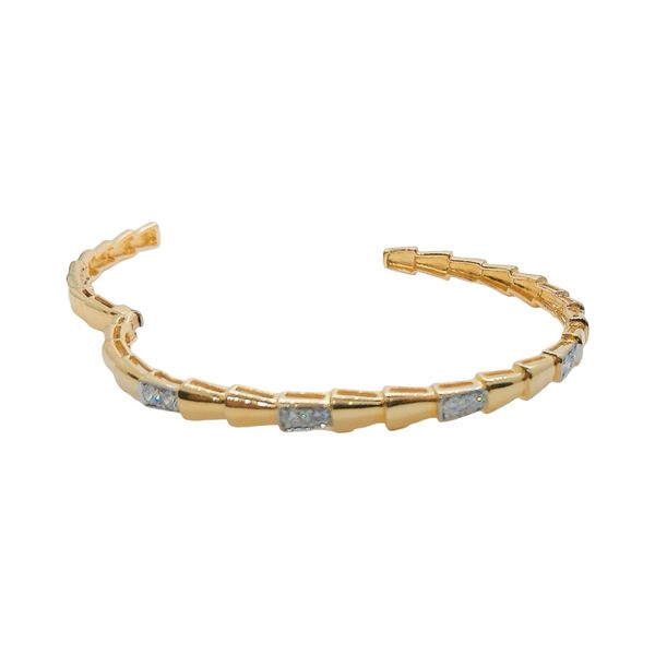 14K Yellow Gold 0.45ctw Diamond Five-Station Flexible Bracelet Image 2 Joint Venture Jewelry Cary, NC