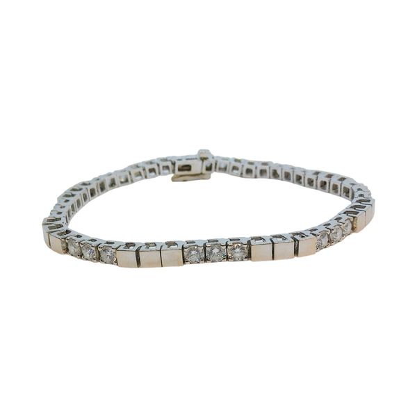 Estate 14K White Gold 3.75 CTW Diamond Tennis Bracelet Joint Venture Jewelry Cary, NC