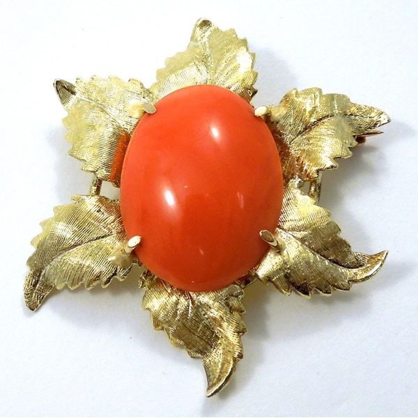 Salmon Coral Brooch Joint Venture Jewelry Cary, NC