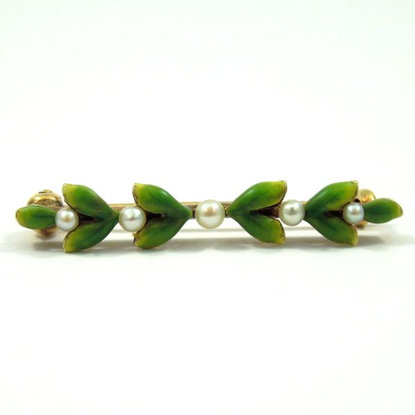 Vintage Enamel & Pearl Pin Joint Venture Jewelry Cary, NC