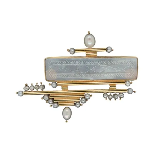 Pearl Gambling Chip Brooch Joint Venture Jewelry Cary, NC