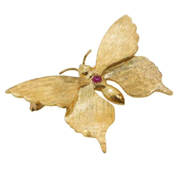 Ruby Butterfly Pin Image 2 Joint Venture Jewelry Cary, NC