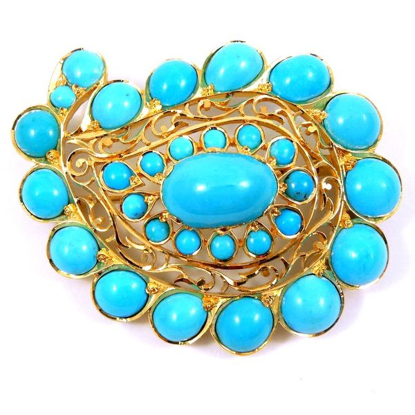 Persian Turquoise Brooch Joint Venture Jewelry Cary, NC