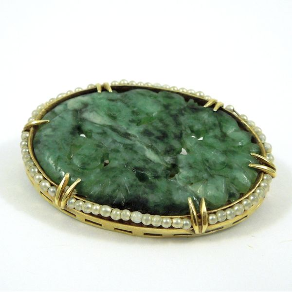 Vintage Jade Brooch Image 2 Joint Venture Jewelry Cary, NC