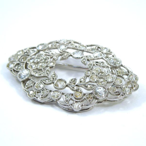Vintage Diamond Floral Brooch Image 2 Joint Venture Jewelry Cary, NC