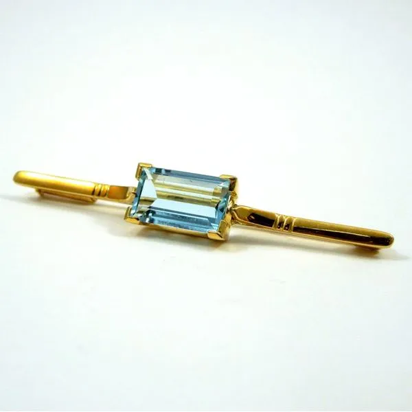 Aquamarine Bar Pin Image 2 Joint Venture Jewelry Cary, NC