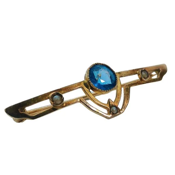 Vintage Topaz and Pearl Pin Image 2 Joint Venture Jewelry Cary, NC