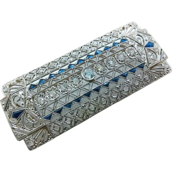 Vintage Diamond and Sapphire Brooch Joint Venture Jewelry Cary, NC