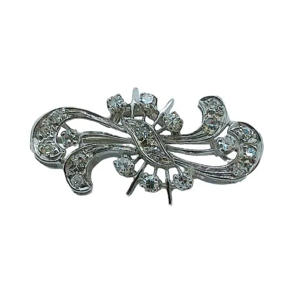 14k White Gold Diamond Vintage Brooch – 0.30 CTW Joint Venture Jewelry Cary, NC