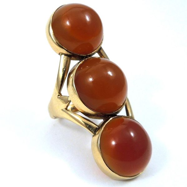 Long, Cabochon Cut, Carnelian Dinner Ring Joint Venture Jewelry Cary, NC