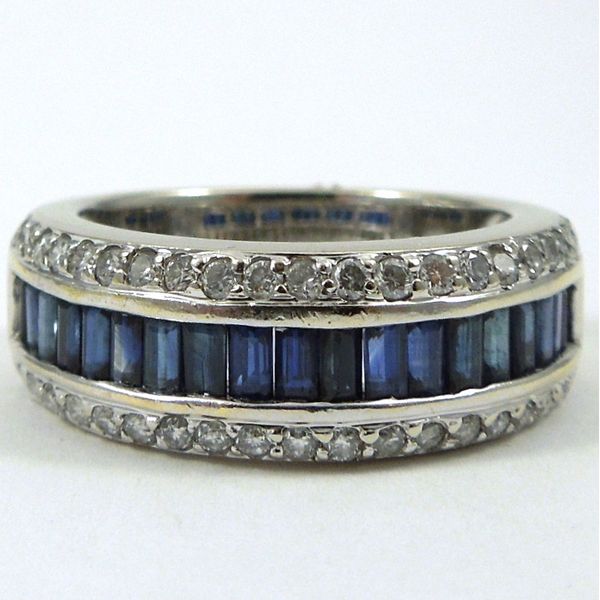 Wide Sapphire & Diamond Band Joint Venture Jewelry Cary, NC