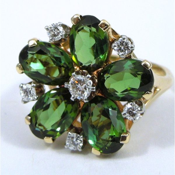 Green Tourmaline Flower Ring Joint Venture Jewelry Cary, NC