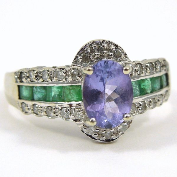 Tanzanite, Emerald and Diamond Ring Joint Venture Jewelry Cary, NC