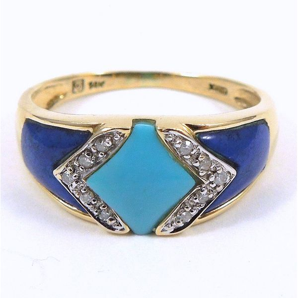 Turquoise, Lapis & Diamond Ring Joint Venture Jewelry Cary, NC