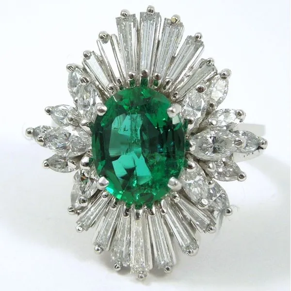 Emerald & Diamond Cocktail Ring Joint Venture Jewelry Cary, NC