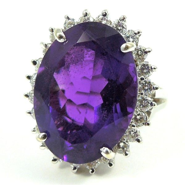 Oval Halo Amethyst Ring Joint Venture Jewelry Cary, NC