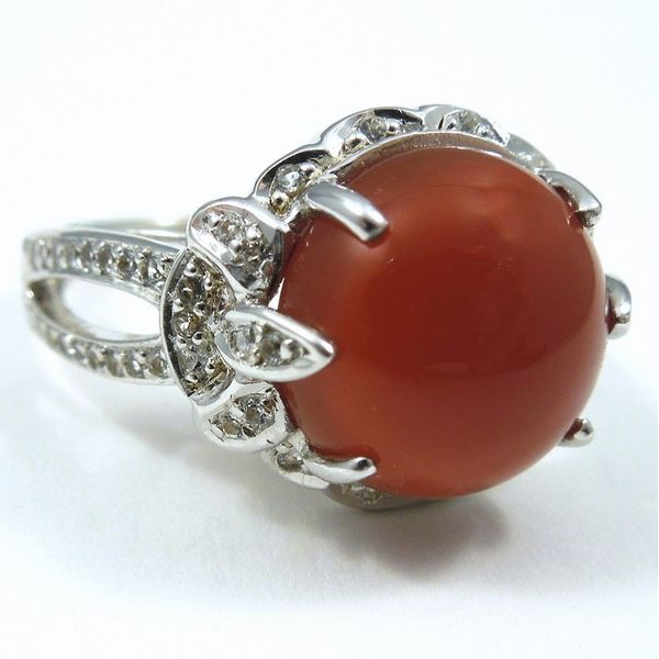 Carnelian & Diamond Ring Joint Venture Jewelry Cary, NC