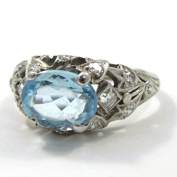 Vintage Style Aquamarine Ring Joint Venture Jewelry Cary, NC