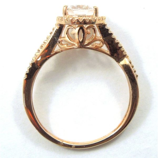 Morganite & Diamond Halo Ring Image 2 Joint Venture Jewelry Cary, NC