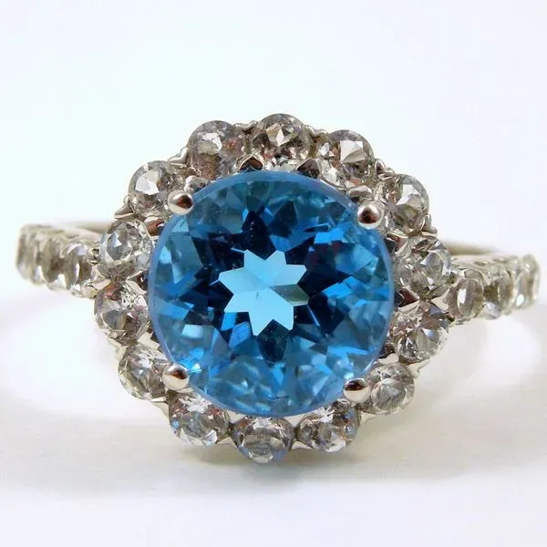 Blue Topaz & White Sapphire Ring Joint Venture Jewelry Cary, NC